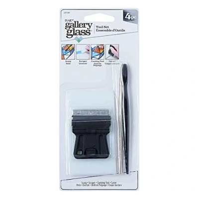 Image of Gallery Glass, 4 Piece Tool Set Perfect for Stained Glass DIY Arts and Crafts, 19739, Multicolor
