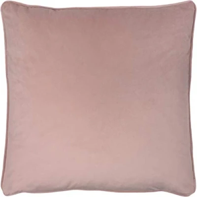 Image of Evans Lichfield Opulence Soft Velvet Piped Feather Filled Cushion Pink One Size