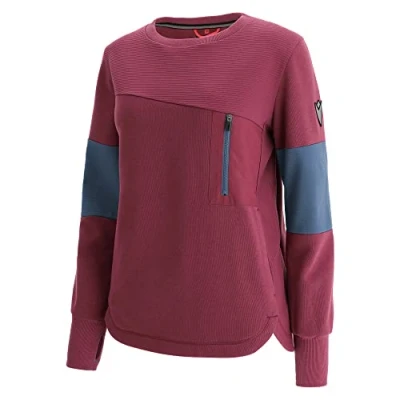 Image of Macron Women&#039;s Athleisure Scc Gedda Licht Strtch Swtshrt Lbrd/Lavio Wmn Sweatshirt, Garnet, M, granite, M