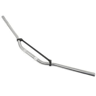 Image of Motorcycle Handlebars 22mm 7/8 inch with Cross Brace Bar for Motocross Streetfighter Supermoto Enduro (Silver/Black)