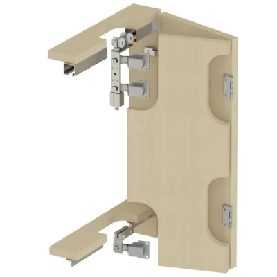 Image of Decoranddecor W Slide Bifold Wardrobe Sliding Door Kit Aluminium Rail and Runners (300 cm for 4 Doors)