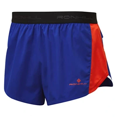 Image of Ronhill, Men&#039;s Tech Revive Racer Short, Running, Dark Cobalt/Flame, XL