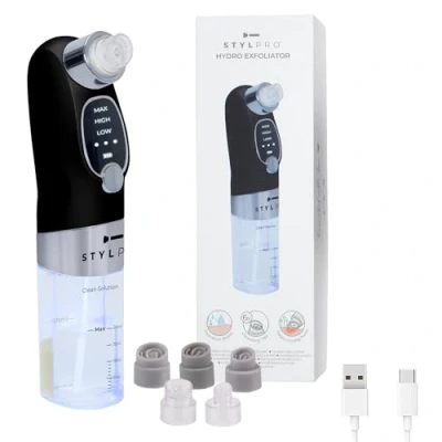 Image of STYLPRO HYDRO EXFOLIATOR Wireless, Rechargeable Deep Pore Cleanser with Vacuum and Hydration. Removes Dead Skin, Clears Pores, Boosts Hydration, Excess Oils, Makeup Residue.