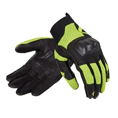 Image of REBELHORN Gap III Leather Motorcycle Gloves for Men Goat Ankle Protectors Ventilation with 3D Polyester Mesh Inserts