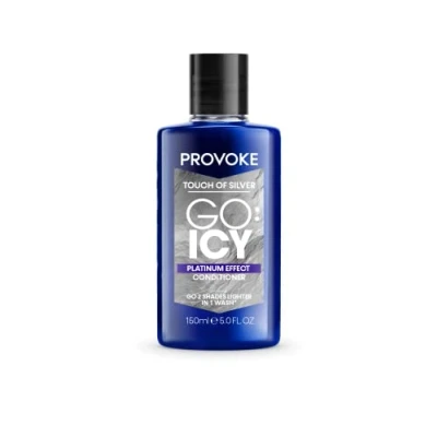 Image of PROVOKE Touch of Silver Go Icy Conditioner 150 ml, Platinum Look in Just 1 Wash, Triple Toning Technology to Cool Down Warmer Brassy Tones for an Extra Light Colour, Enriched Keratin Hydrate