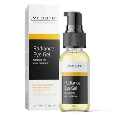 Image of YEOUTH Eye Gel with Hyaluronic Acid, Under for Puffiness, Wrinkles, Dark Circles &amp; Bags, Anti Aging Hydrating Care, Radiance Cream 30ml