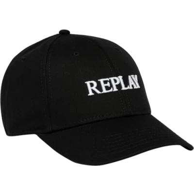 Image of Replay Unisex Cotton Baseball Cap, Black 098 (Black), One Size
