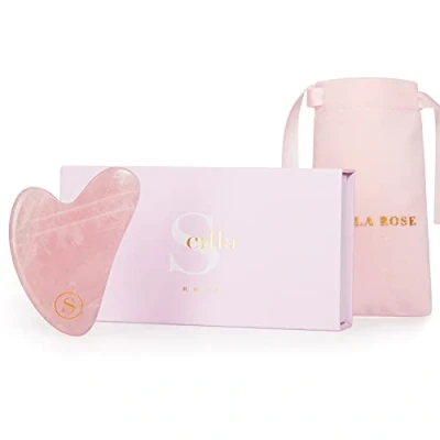 Image of Scilla Rose Quartz Gua Sha Massage Tool 100% Authentic Stone Face Massager Skin Care Facial Tools for lymphatic Drainage Sculptor Acupuncture Therapy Neck Body