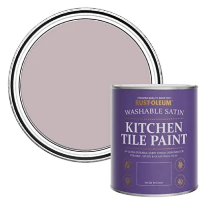 Image of Rust Oleum Purple water resistant Kitchen Tile Paint in Satin Finish Lilac Wine 750ml