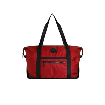 Image of Weird Fish Boise Packaway Travel Holdall Crimson Size ONE