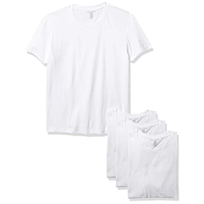 Image of Nautica Men&#039;s 4 Pack Cotton Crew Neck T Shirt, White, X Large