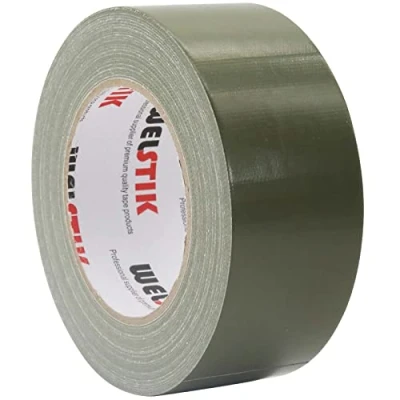 Image of WELSTIK Professional Grade Duct Tape, Waterproof Cloth Fabric,Colored Gaffer Tape for Repairs, DIY, Crafts, Indoor Outdoor Use,50mm X 41M, 7.5 Mil Thick,Olive Green