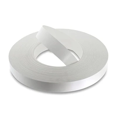 Image of WoodPress® 30mm Matt White Melamine Pre Glued Veneer Edging Tape 50m Trade Roll Iron On Wood Application