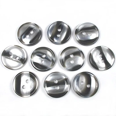 Image of Marble Stripe Humbug Candy Look Round Buttons Pack of 10 (13mm, Grey)