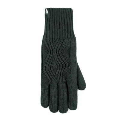 Image of Women&#039;s 1 Pair SOCKSHOP Heat Holders Tampere Centre Cable Gloves Emerald S/M