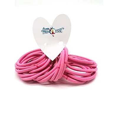 Image of Set of 36 Thick pink 4 mm Elastic Hair Ties, School Uniform Bands Ponytail Holders Bobbles for Women Girls Ties (Pink)