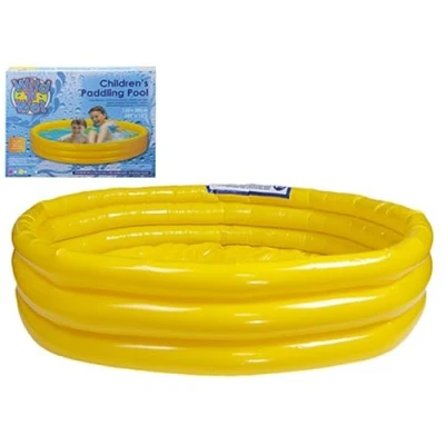 Image of Fun Yellow 3 Ring Paddling Pool 121.92cm x 30.48cm (1 Pc.) Durable Quality Perfect for Summer &amp; Family Moments