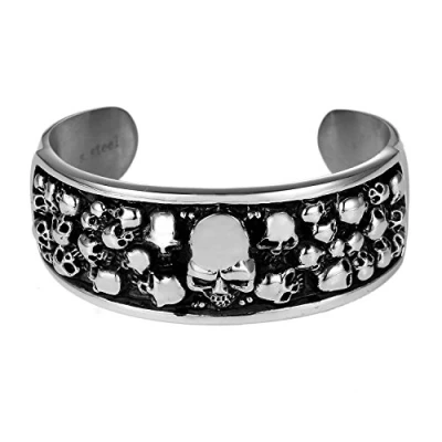 Image of DonDon Men&#039;s Stainless steel bracelets in Gothic style, 23 cm, Steel, No stone.
