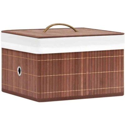 Image of vidaXL Bamboo Storage Boxes 4 pcs Brown