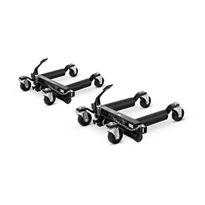 Image of MSW Hydraulic Wheel Dolly Car Skate Vehicle Positioning Jack Foot Pump Tyre Lift Roller Hoist 2 Pcs. 680kg Ea. HRH 680 (Tyre Width 30cm, 4 Nylon Castors, Max. Height 280mm)