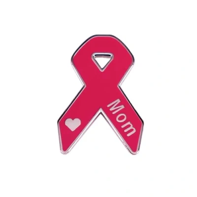 Image of haohaoyu Mom Brooch Pin Red Ribbon Bowtie Tie Metal Enamel Badge Clothing Backpack Lapel Jewelry Accessories Gifts