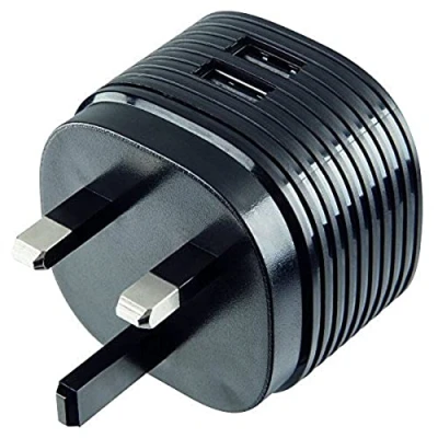 Image of Hama &quot;Dual&quot; UK Mains USB Charger, 2.4A Black