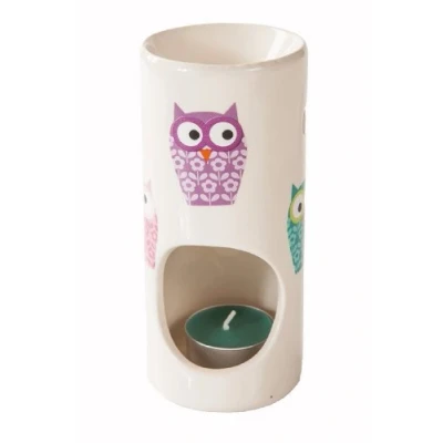 Image of Cute Owl Design Incense &amp; Fragrance Oil Ceramic Burner