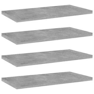 Image of vidaXL Engineered Wood Bookshelf Boards in Concrete Grey Space Optimizing Storage Solution for any Room