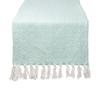 Image of DII Diamond Table Runner, Cotton, Aqua, 15 x 72 inches