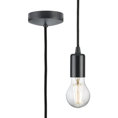 Image of KnightsBridge 1.8m E27 Contemporary Pendant Set Anthracite