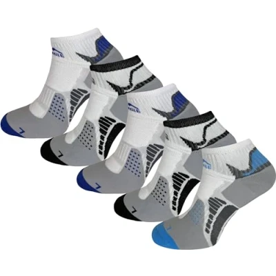 Image of More Mile 5 Pack Mens Running Socks San Diego Cushioned Breathable Anti Blister Sport
