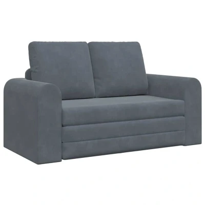Image of vidaXL Floor Sofa Bed 2 in 1 Dark Grey 148x71x83 cm Velvet