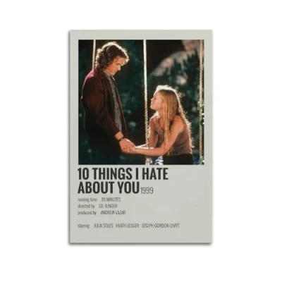 Image of Szzmyo 10 Things I Hate About You Movie Poster Decorative Painting Modern Aesthetic Canvas Bedroom Art Living Room Decoration 08x12inch(20x30cm) Unframe Style